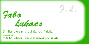 fabo lukacs business card